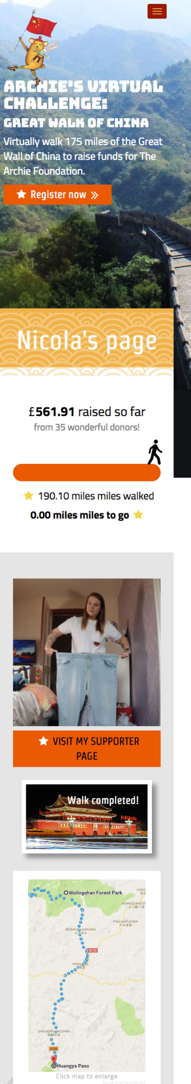 Fundraiser stats page