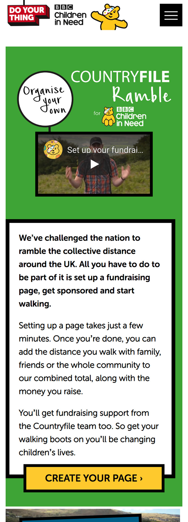 Countryfile Ramble 'Organise your own' page