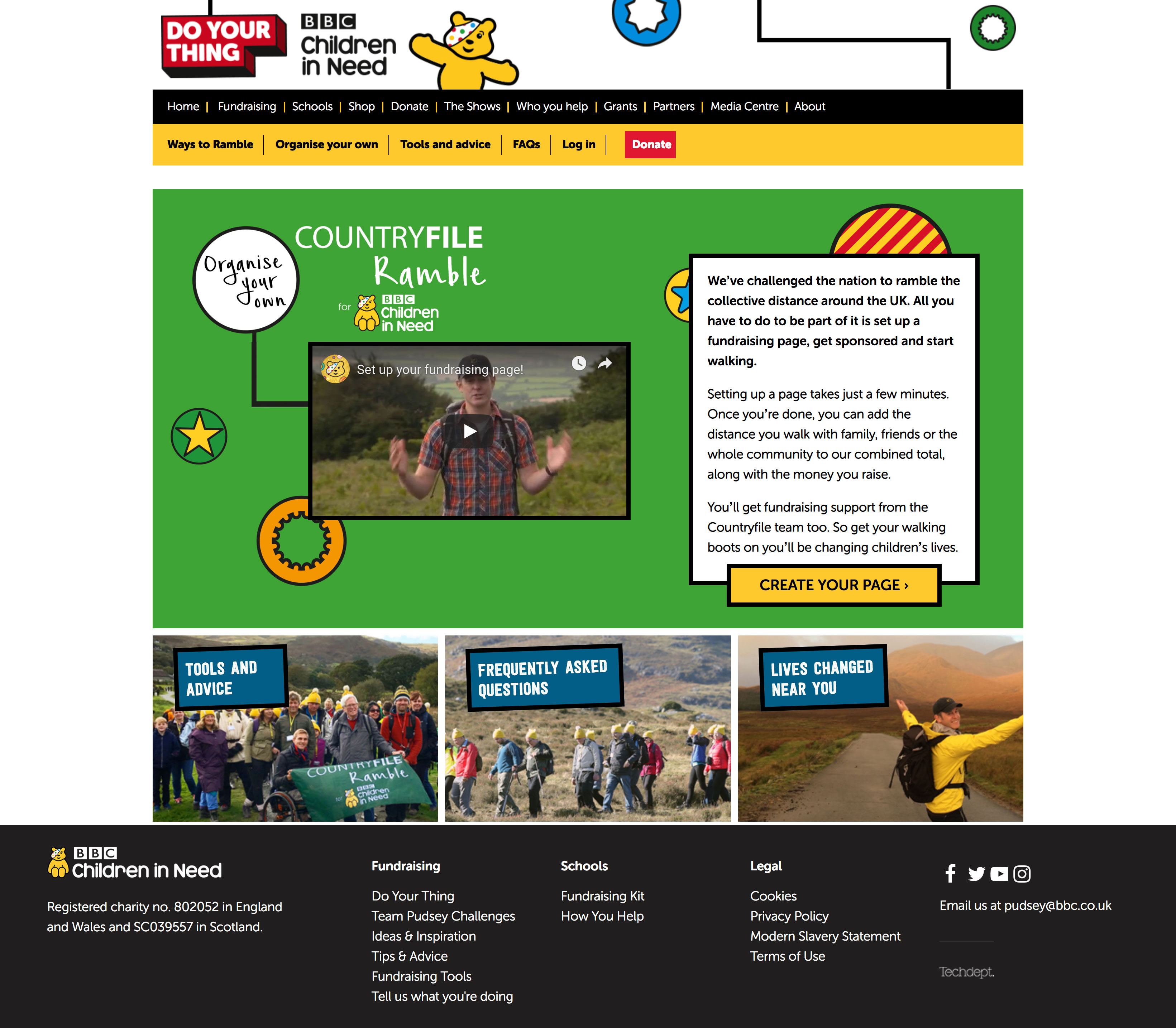 Countryfile Ramble 'Organise your own' page