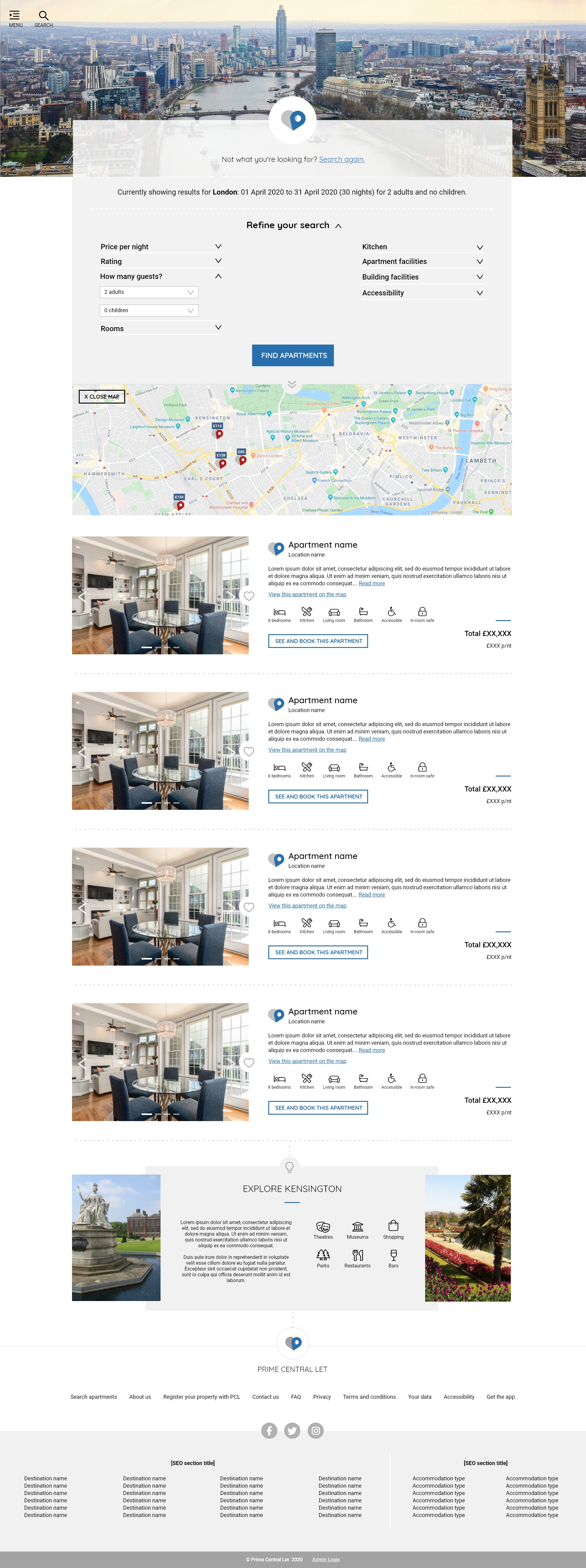 Prime Central Let results page