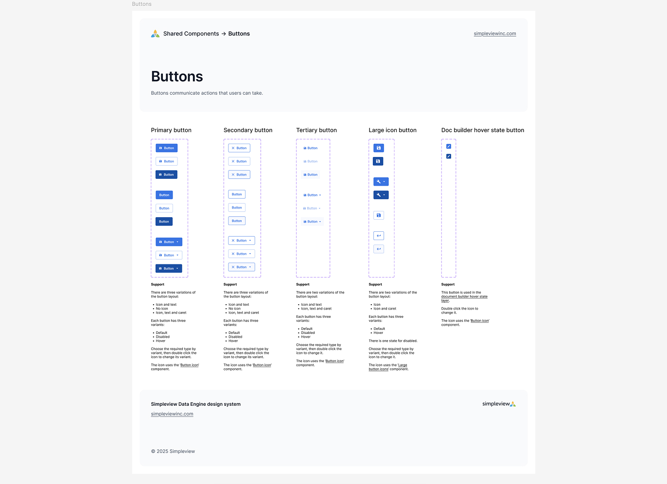 Simpleview Data Engine component library