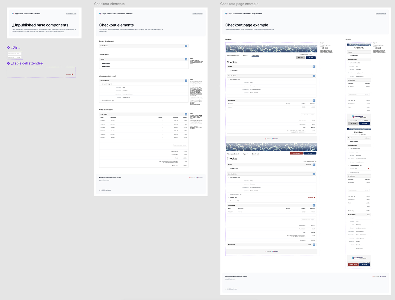 Eventsforce front-end component library